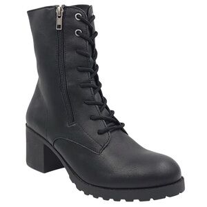 Black Lace-Up Ankle Boots